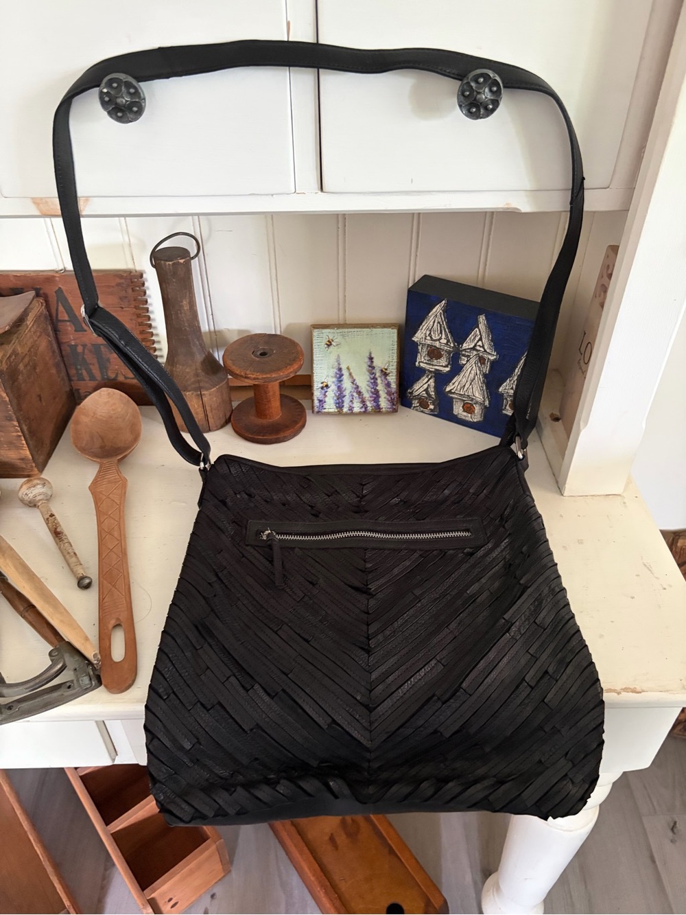 Day & Mood Black Leather Crossbody Bag - Stylish